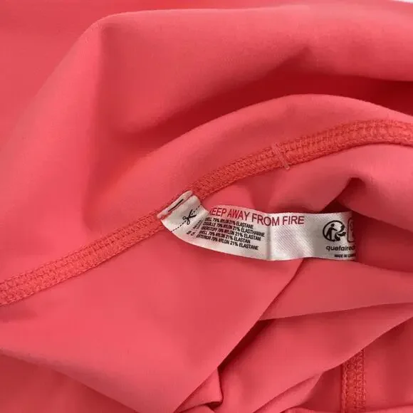 $48 Free People Never Better 5" Biker Shorts Womens Neon Coral Size Large - Picture 4 of 4